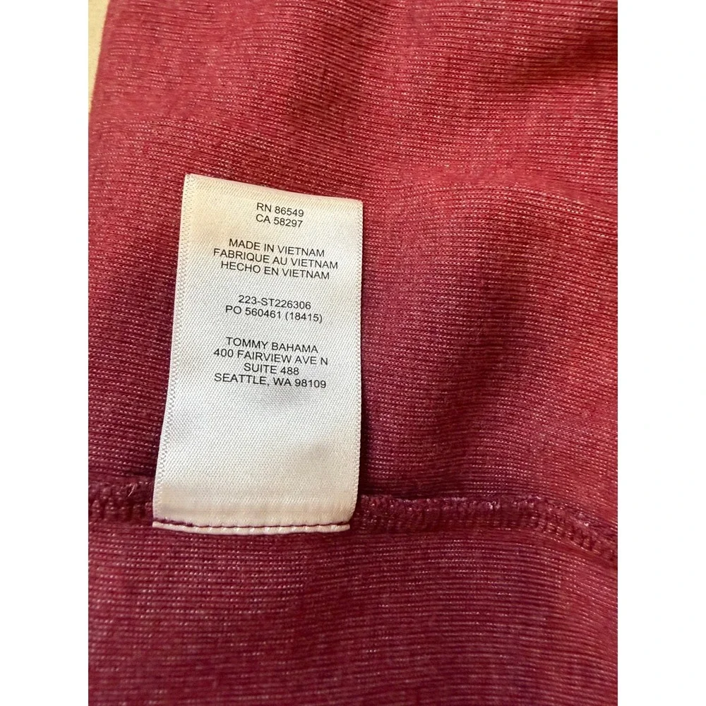 Tommy Bahama Pullover Mens XL Red Quarter Button Knit Sweatshirt Coastal Casual